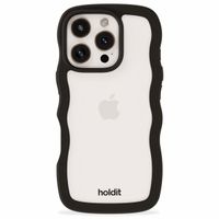 Holdit Wavy Case für das iPhone 16 Pro Max - Black / Transparent