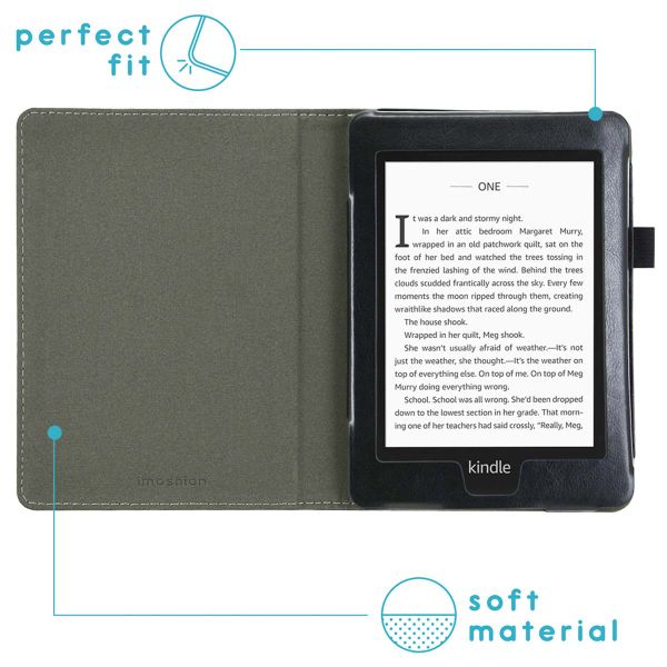 imoshion Vegan Leather Klapphülle Amazon Kindle Paperwhite 4 - Schwarz
