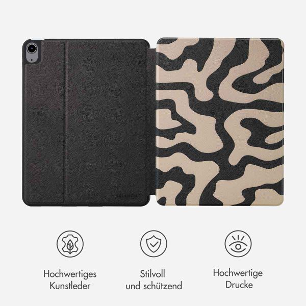 Selencia Vivid Klapphülle für das iPad Air 11 Zoll (2024) M2 / Air 5 (2022) / Air 4 (2020) - Art Wave Black