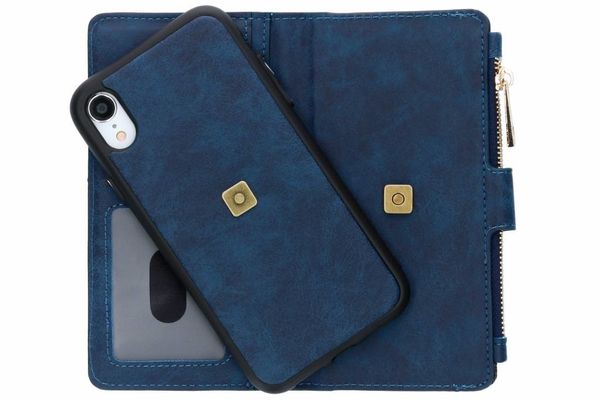 Luxuriöse Portemonnaie-Klapphülle Dunkelblau für das iPhone Xr