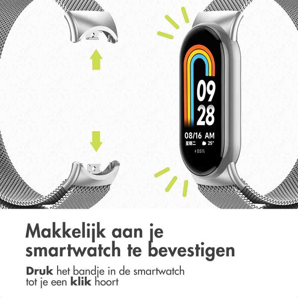 imoshion Magnetisches Milanaise Armband für das  Xiaomi Smart Band 8 / 9 - Silber
