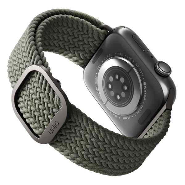 Uniq Aspen Geflochtenes Armband für das  Apple Watch Series 1 t/m 9 / SE (38/40/41 mm) | Series 10 / 11 (42 mm) - Cypress Green
