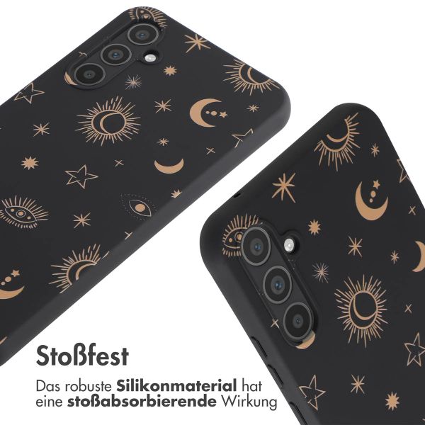 imoshion Silikonhülle design mit Band für das Samsung Galaxy A34 (5G) - Sky Black