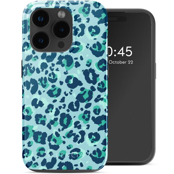 Selencia Vivid Tough Back Cover mit MagSafe für das iPhone 15 Pro Max - Wild Spots Light Blue