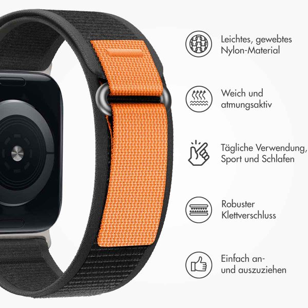imoshion Nylon Trail Armband für das  Apple Watch Series 1 t/m 9 / SE (38/40/41 mm) | Series 10 / 11 (42 mm) - Pure Black