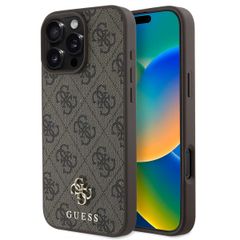 Guess 4G Metal Logo Back Cover MagSafe Apple iPhone 16 Pro Max - Braun