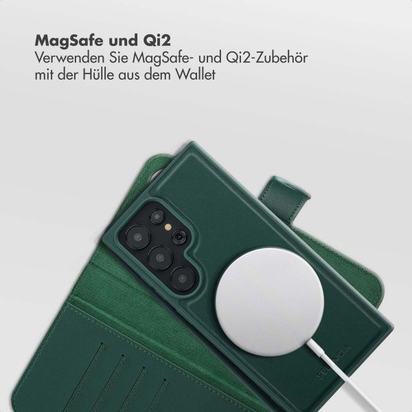Selencia Olyn Abnehmbare Bookcase mit MagSafe Samsung Galaxy S24 Ultra - Grün