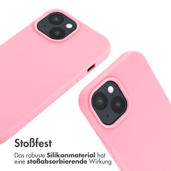 imoshion Silikonhülle mit Band für das iPhone 15 - Rosa