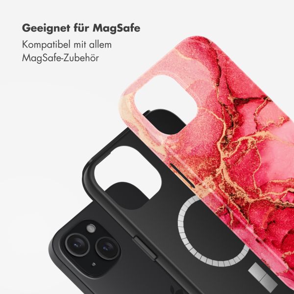 Selencia Vivid Tough Back Cover mit MagSafe für das iPhone 15 - Rosy Marble