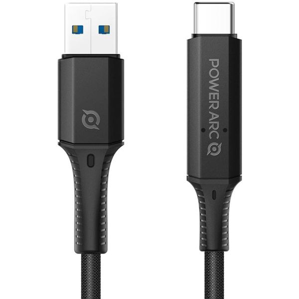 Spigen PowerArc Geflochtene USB-Kabel - USB-A zu USB-C - 1 Meter - Schwarz - Duopack 