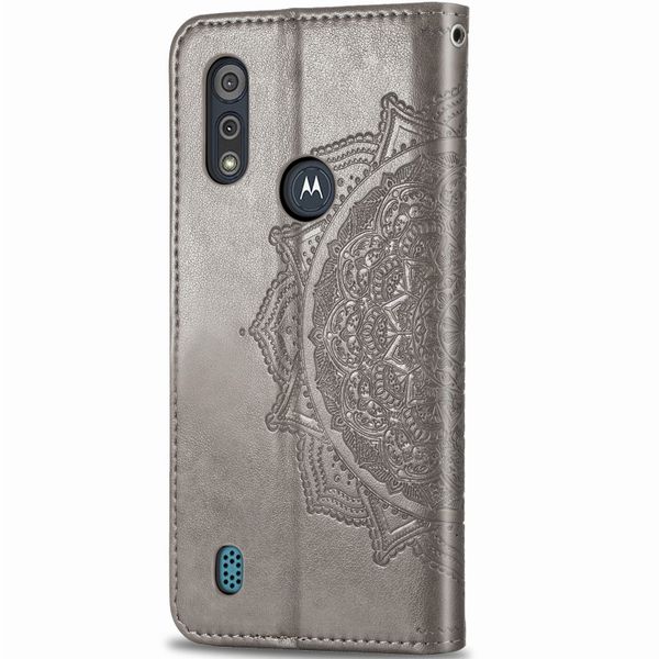 Mandala Klapphülle Motorola Moto E6s - Grau