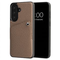 Selencia Riva Back Cover mit Kartenfach Samsung Galaxy A57 (5G) - Mocha Brown