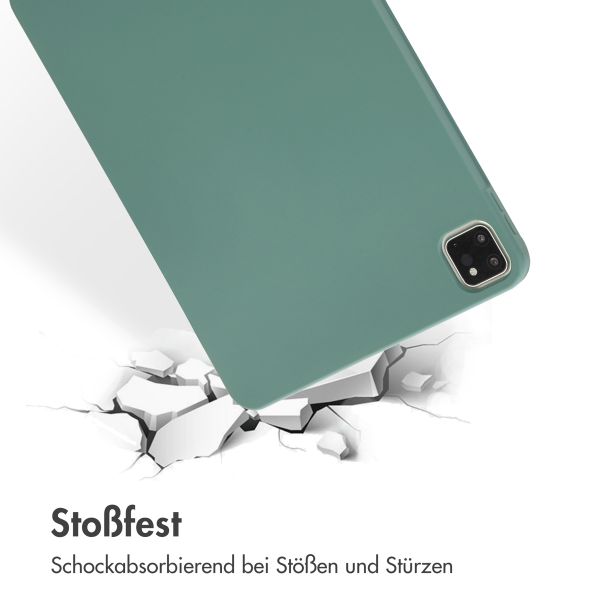 Accezz Liquid Silicone Back Cover mit Stifthalter Apple iPad Pro 11 (2022 / 2021 / 2020 / 2018) - Dunkelgrün