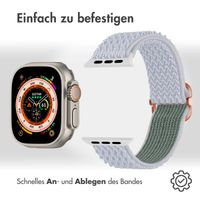 imoshion Elastische Nylonarmband für das Apple Watch Series 1-10 / SE / Ultra (2) - 42/44/45/46/49 mm - Hellgrau