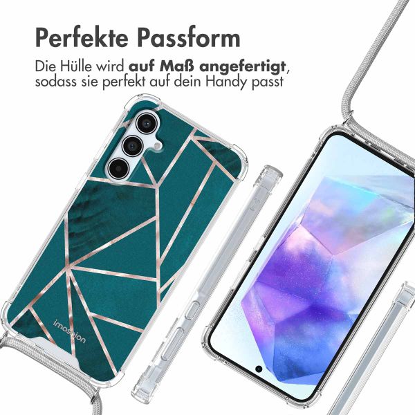 imoshion Design Hülle mit Band Samsung Galaxy A55 - Petrol Green Graphic