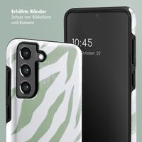 Selencia Vivid Back Cover Samsung Galaxy S21 FE - Colorful Zebra Sage Green