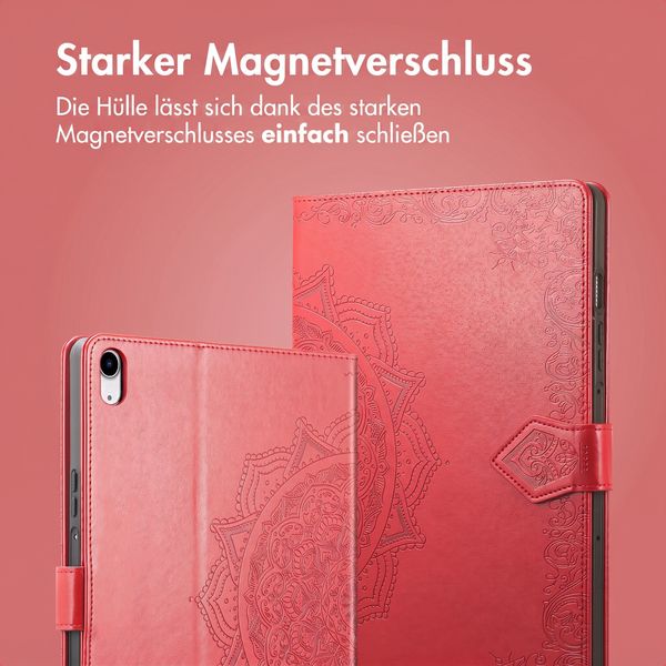 imoshion Mandala Klapphülle Apple iPad 11 (2025) 11 Zoll A16 / iPad 10 (2022) 10.9 Zoll - Rot