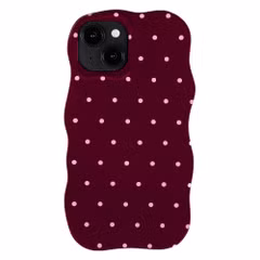 Selencia Vivid Wavy Backcover mit MagSafe Apple iPhone 14 / 13 - Happy Dots Burgundy