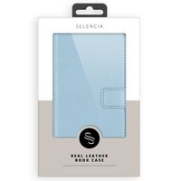 Selencia Echtleder Klapphülle für das Apple iPhone 16 Pro - Air Blue