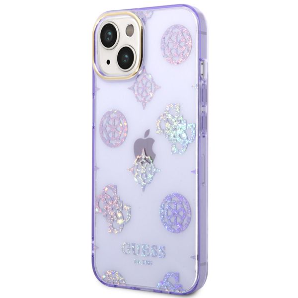 Guess Peony Glitter Back Cover für das iPhone 14 - Violett