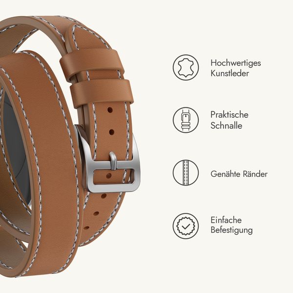 Selencia Élan Double strap Armband für Apple Watch | 38/40/41/42 mm - Hellbraun