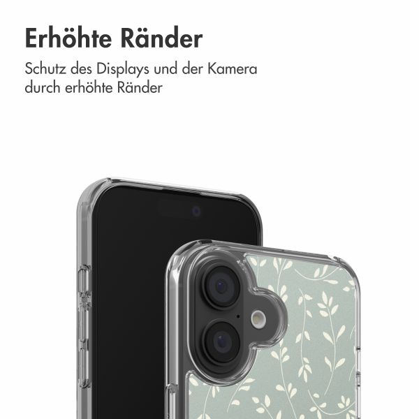 imoshion Design Hülle Apple iPhone 16 - Smoke Green Flowers