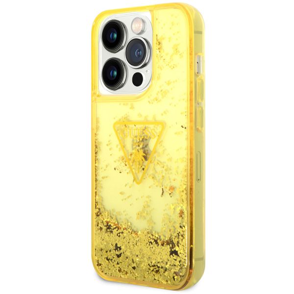Guess Liquid Glitter Back Cover für das Apple iPhone 14 Pro - Gelb