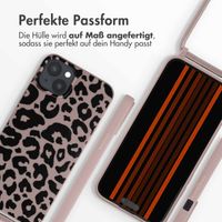 imoshion Silikonhülle design mit Band für das iPhone 15 Plus - Animal Pink