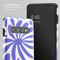 Selencia Vivid Tough Back Cover für das Samsung Galaxy S10 - Modern Bloom Sapphire Blue