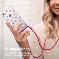 imoshion Design Hülle mit Band Apple iPhone SE (2022 / 2020) / 8 / 7 - Dusty Rose Connected Hearts