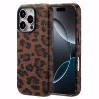 Selencia Sabi Backcover Panthermuster mit MagSafe Apple iPhone 16 Pro - Mocha Brown