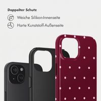 Selencia Vivid Back Cover Apple iPhone 15 - Happy Dots Burgundy