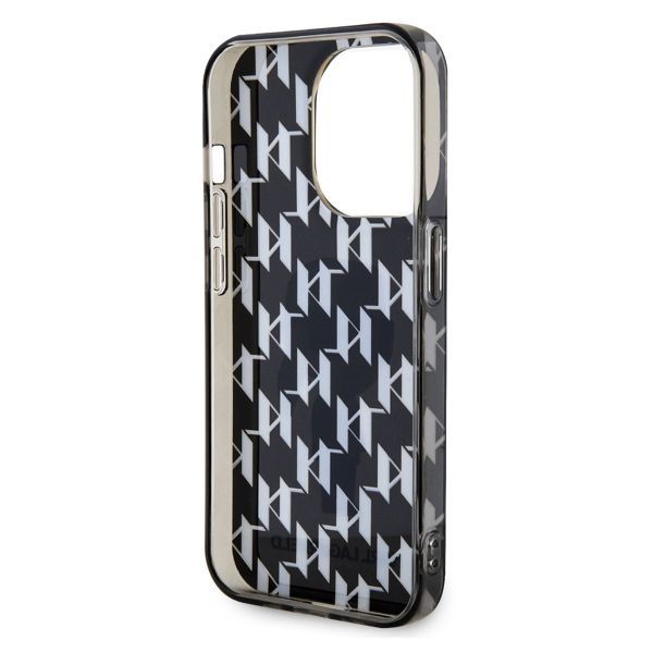 Karl Lagerfeld Hard Case Back Cover Monogram für das iPhone 15 Pro - Schwarz