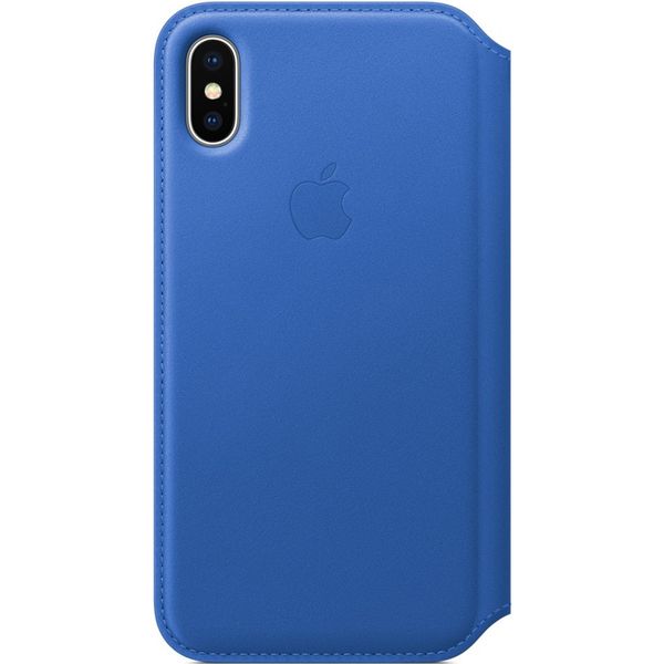 Apple Leather Folio Klapphülle Electric Blue für das Apple iPhone X / Xs
