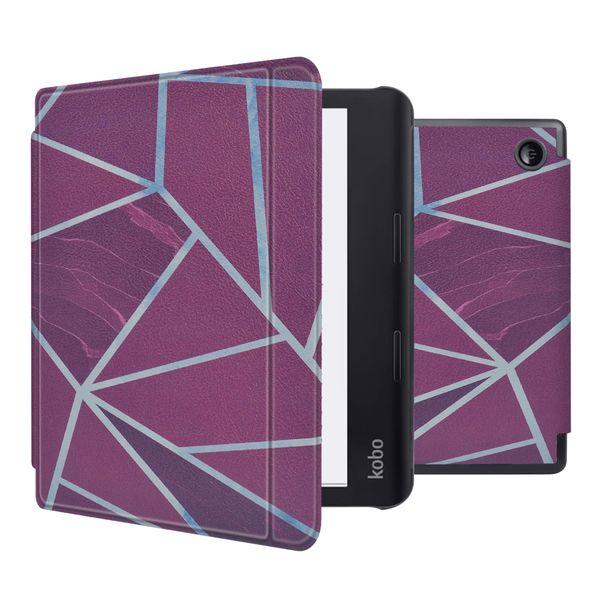 imoshion Design Slim Hard Case Sleepcover mit Stand für das Kobo Sage / Tolino Epos 3 - Bordeaux Graphic