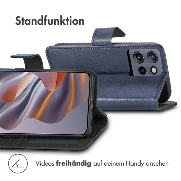 imoshion Luxuriöse Klapphülle Motorola Edge 60 Neo - Dunkelblau