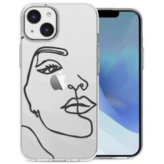 imoshion Design Hülle für das iPhone 14 - Line Art Woman White