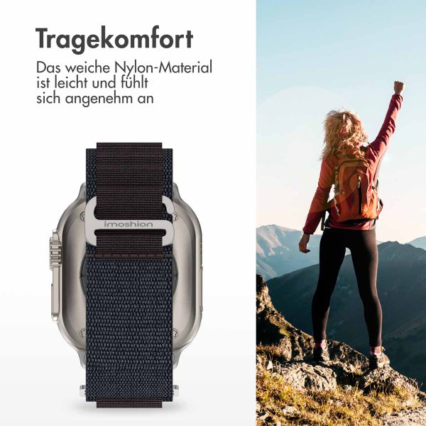 imoshion Nylon Alpine Armband für das  Apple Watch Series 1 t/m 9 / SE (38/40/41 mm) | Series 10 / 11 (42 mm) - Indigo