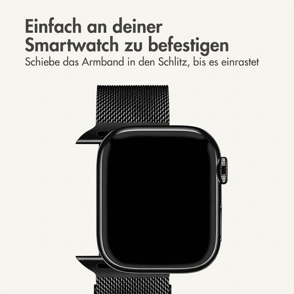 imoshion Mailändische Magnetarmband für Apple Watch | 38/40/41/42 mm - Schwarz