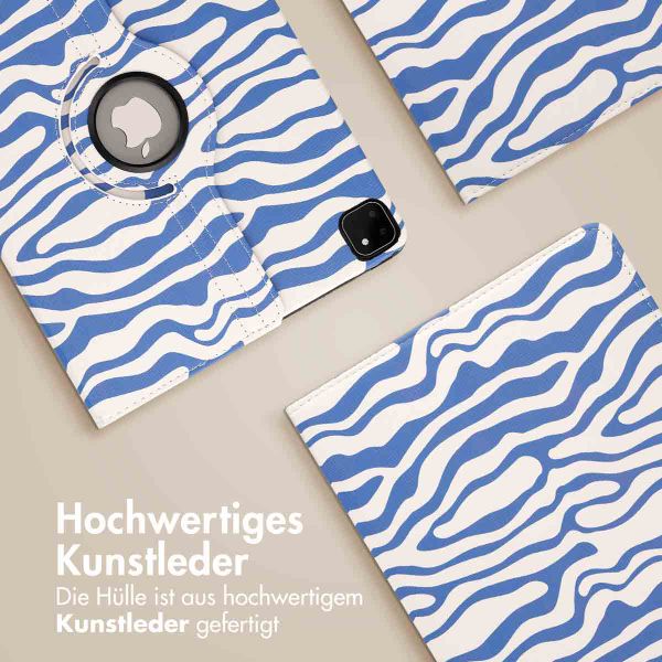 imoshion 360° drehbare Design Klapphülle Apple iPad Pro 12.9 (2018/2020/2021/2022) - White Blue Stripes
