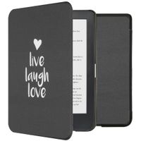 imoshion Design Slim Hard Case Sleepcover für das Kobo Clara HD-Live Laugh Love