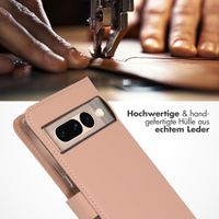 Selencia Echtleder Klapphülle Google Pixel 7 Pro - Rosa