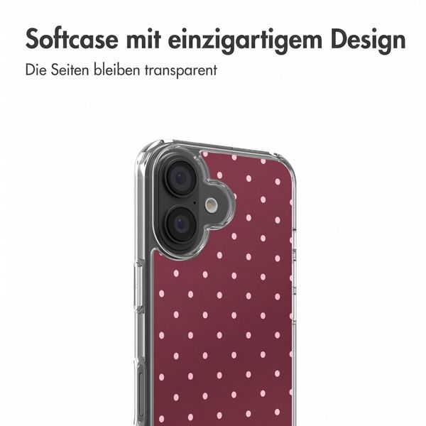 imoshion Design Hülle Apple iPhone 16 - Polka Dot Bordeaux