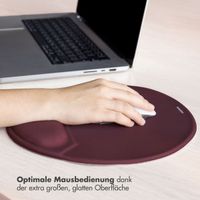 imoshion Ergonomisches Mauspad - Mauspad mit Handgelenkstütze - 30 x 25 cm - Bordeaux