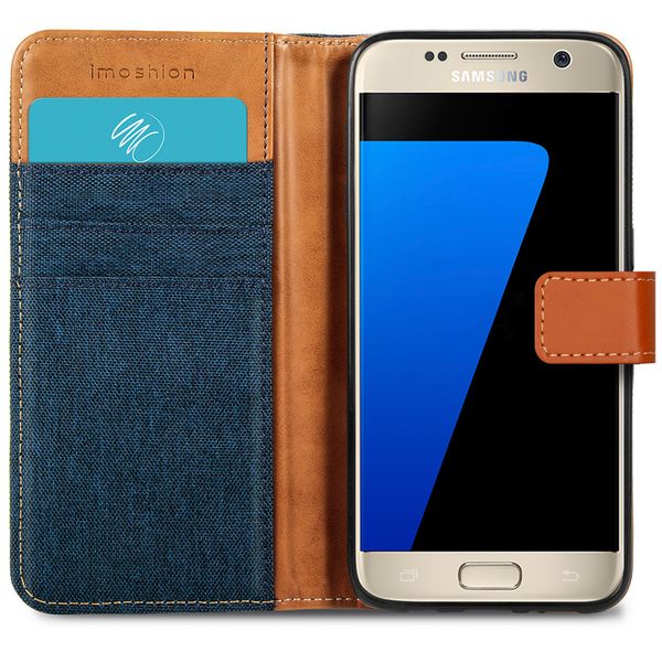 imoshion Luxuriöse Canvas-Klapphülle Samsung Galaxy S7 - Dunkelblau