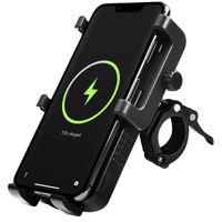 imoshion Fahrrad-Telefonhalter mit Powerbank - Telefonhalter Fahrrad - Kabellose Powerbank - 5.000 mAh - Schwarz