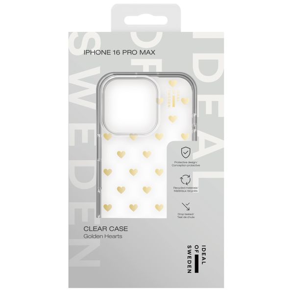 iDeal of Sweden Clear Case für das iPhone 16 Pro Max - Golden Hearts