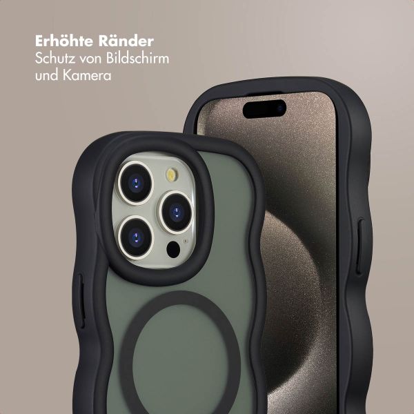 Selencia Wavy Backcover mit MagSafe Apple iPhone 15 Pro - Schwarz