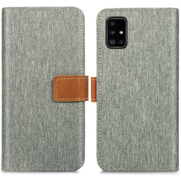 imoshion Luxuriöse Canvas-Klapphülle Samsung Galaxy A51 - Grau