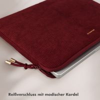 Selencia Cord Laptop Hülle 15-16 Zoll - Laptop Sleeve - Deep Burgundy